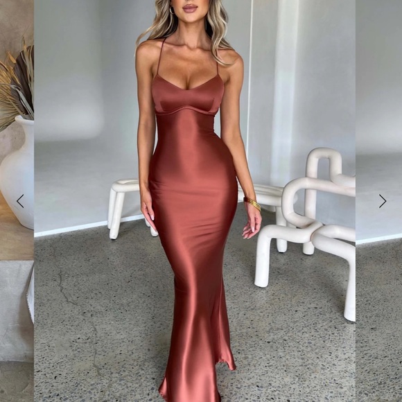 BABYBOO MALIKA MAXI DRESS - RUST - Picture 1 of 4